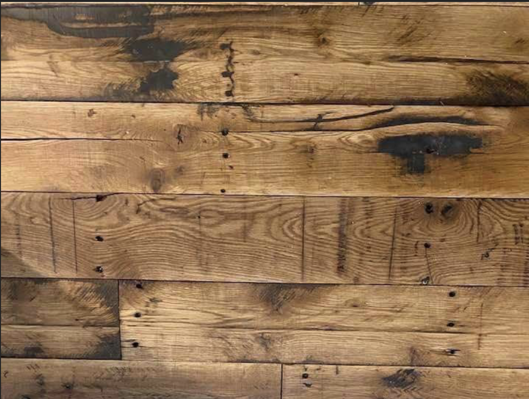 Rustic style oak flooring with visible grains